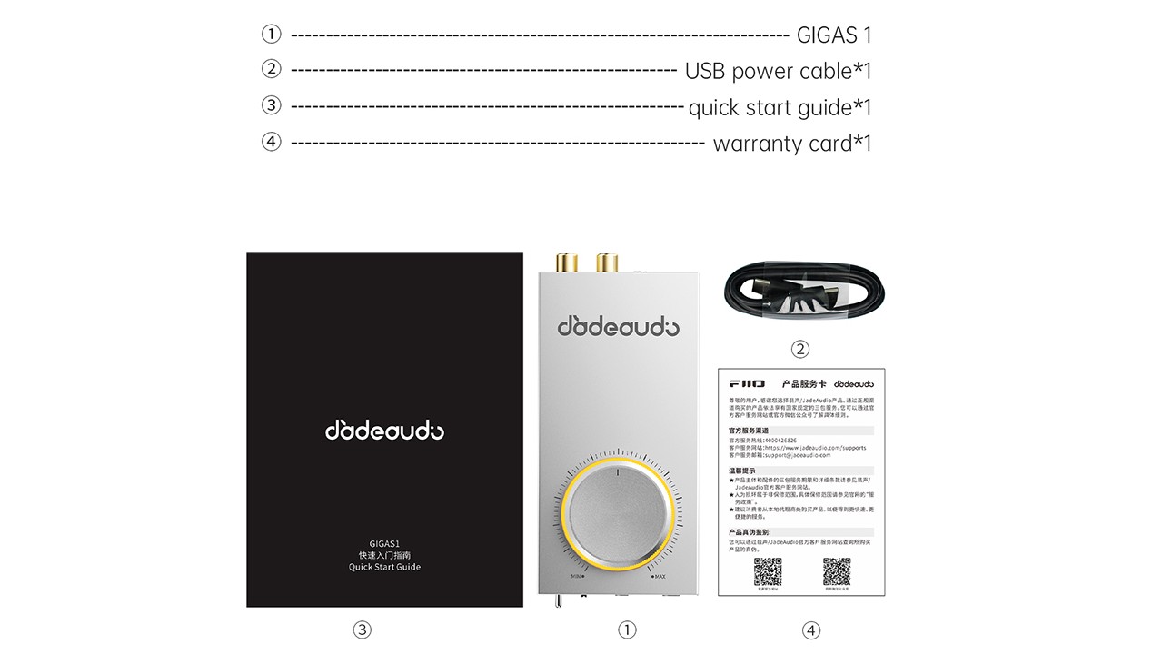 FiiO JadeAudio GIGAS 1 accessories